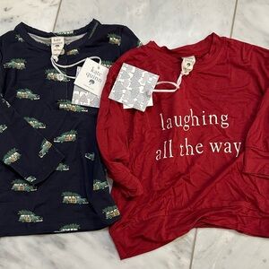 Kate Quinn Kids Long Sleeve Shirts - Navy and Red